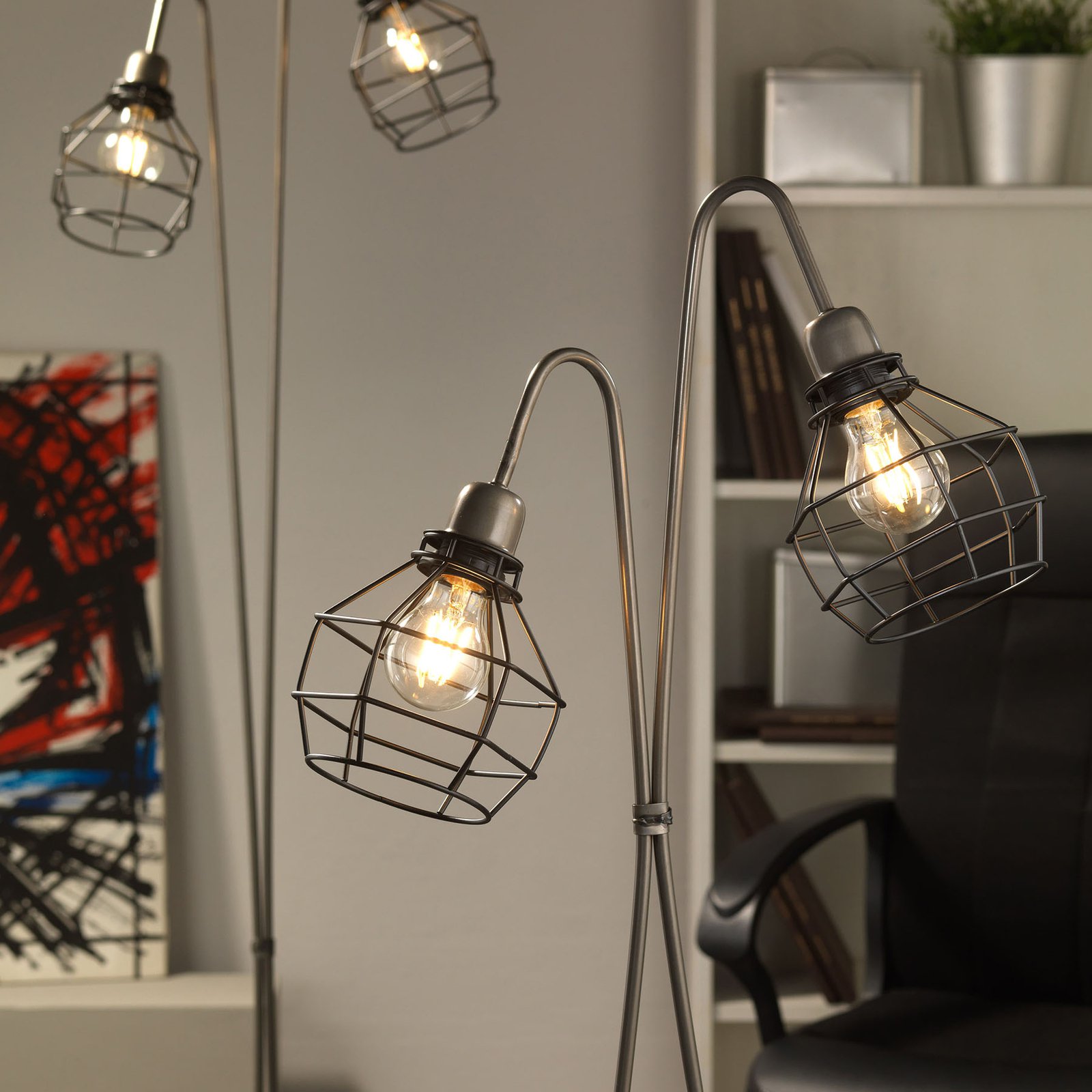 Bordlampe Grid med to gitterskjermer