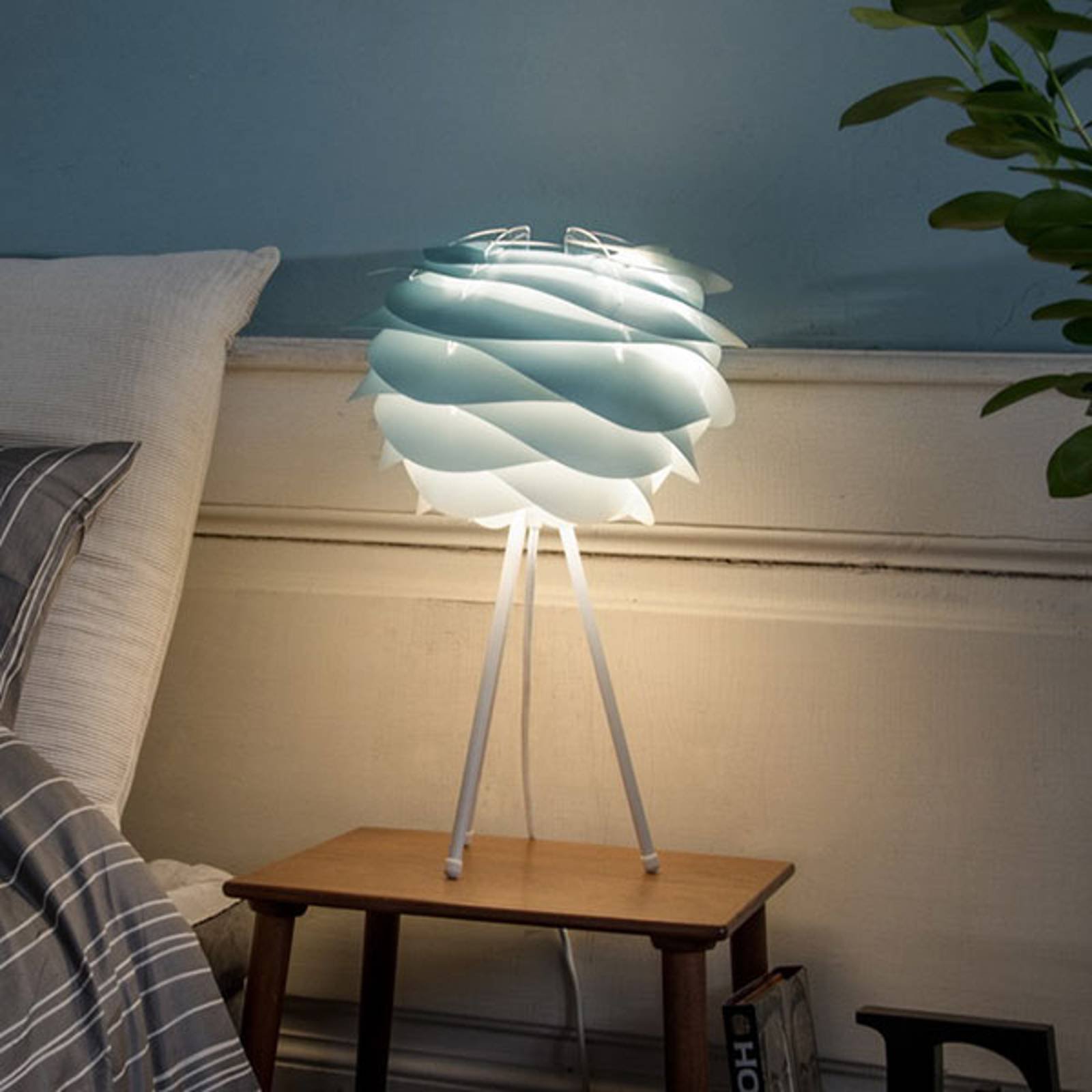 UMAGE Carmina Mini bordlampe, blå/hvit