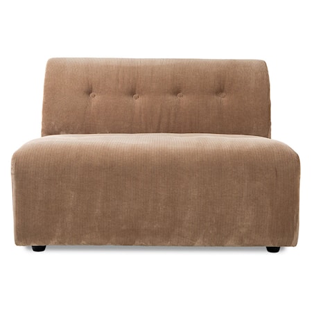 Vint couch: element midtdel 1,5-sete Corduroy rib, brun
