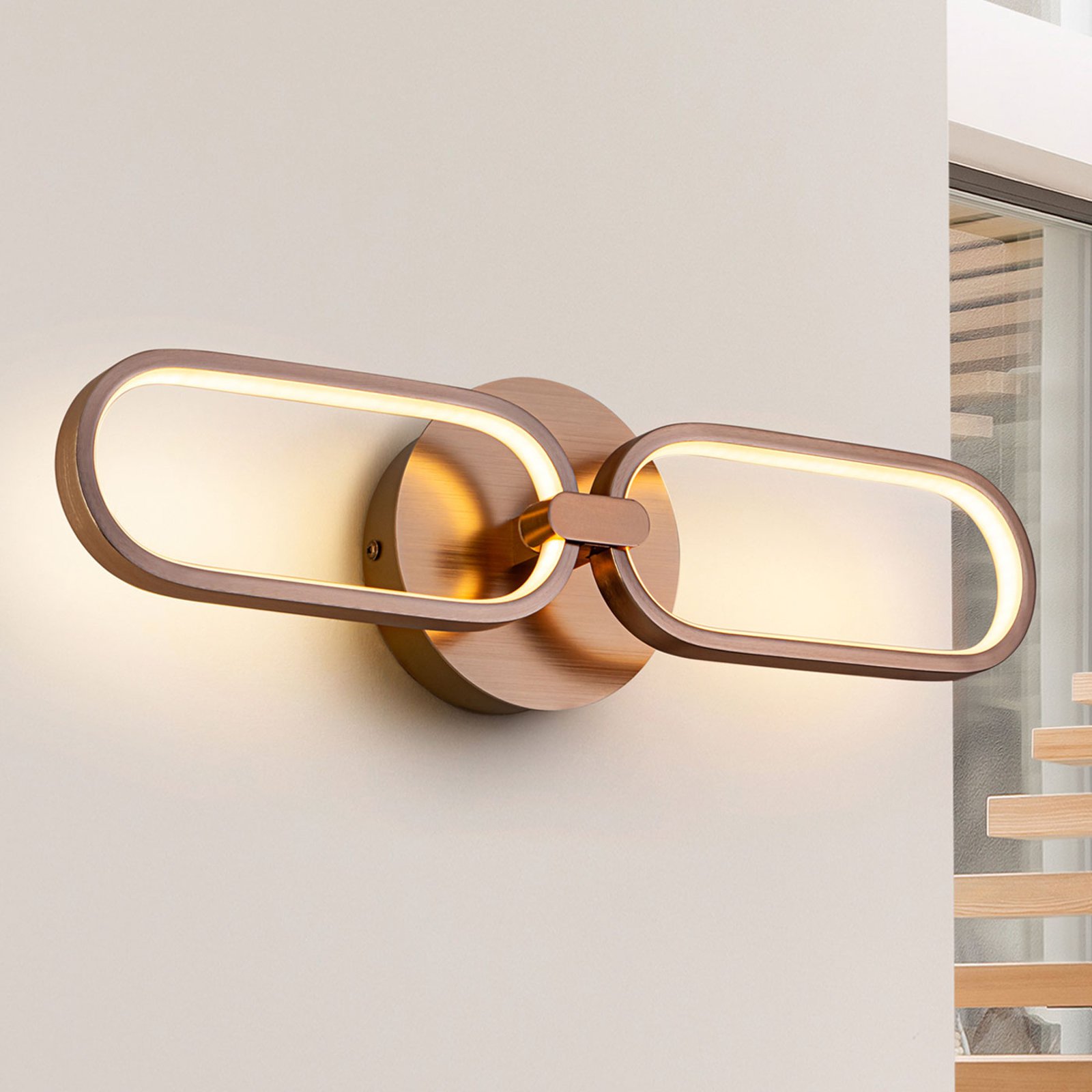 LED-vegglampe Colette, 2 lyskilder, gull