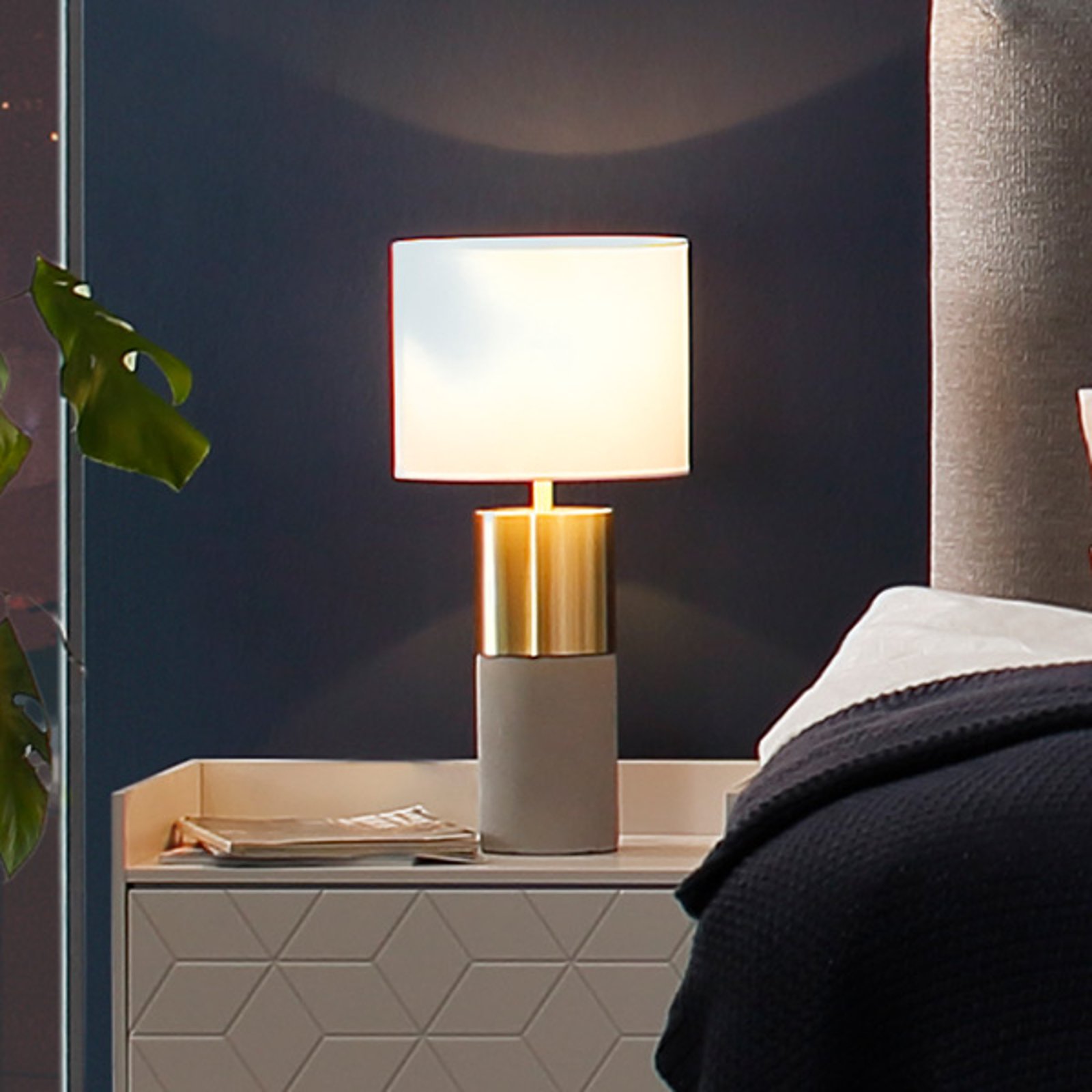 Villeroy & Boch Turin bordlampe, betongstil 33 cm