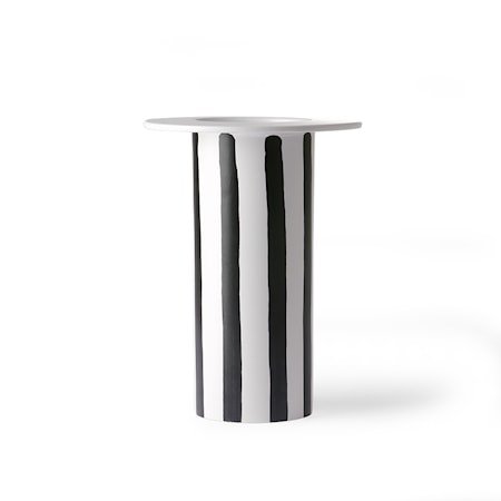 Ceramic Vase black/White striped