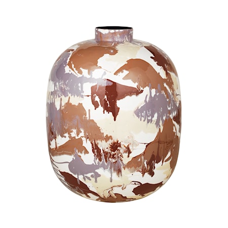 Thyra Vase 50 cm Brun/Hvit/Fiolett