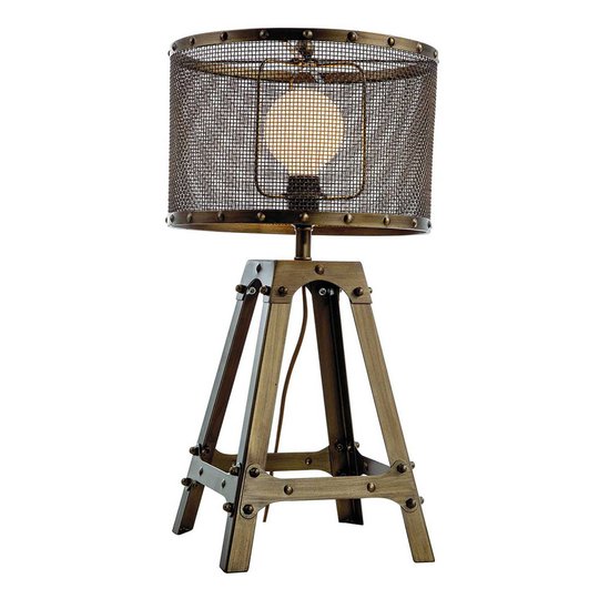 Bordlampe Afelio i stål, oksidbrun