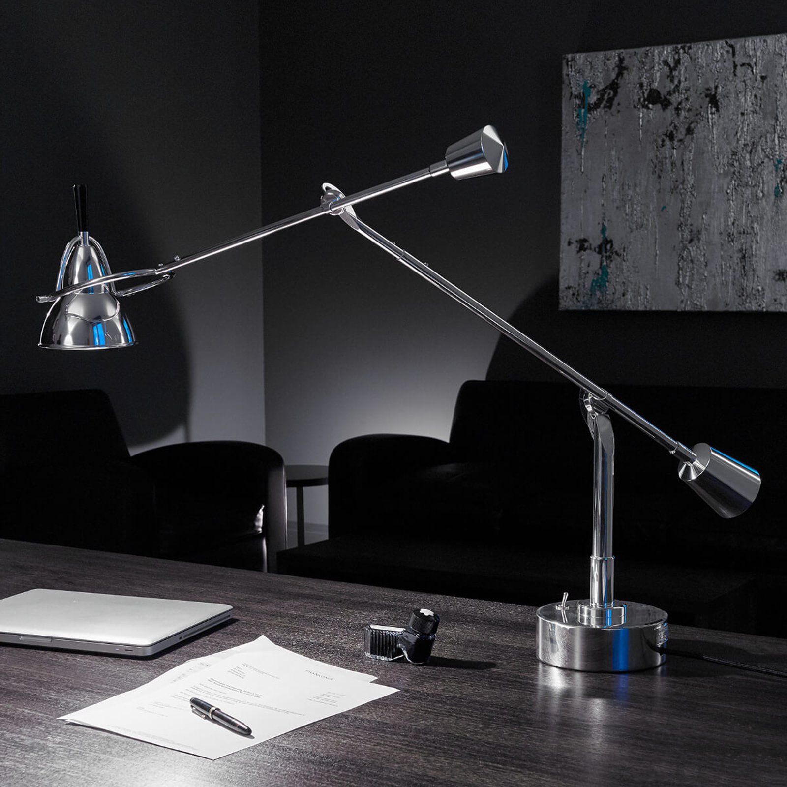 Tecnolumen Buquet LED-bordlampe forsølvet