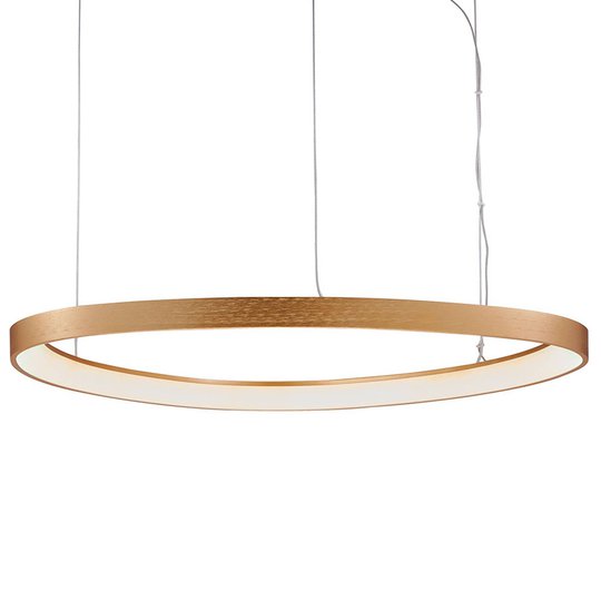 LED-hengelampe Loop, gull, Ø 80 cm