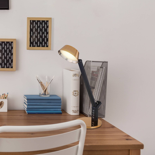 LED-bordlampe Ursino, gull, dimbar, CCT
