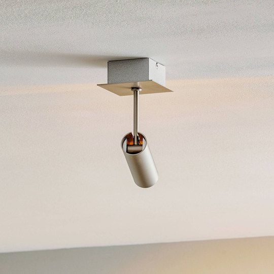 Tub LED-veggspot, matt nikkel, 1 lyskilde