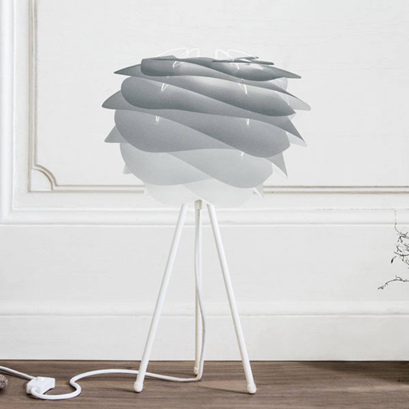 UMAGE Carmina Mini bordlampe, grå/hvit