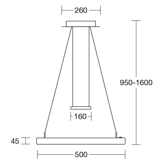 HerzBlut Leonora LED-hengelampe ClickDim eik
