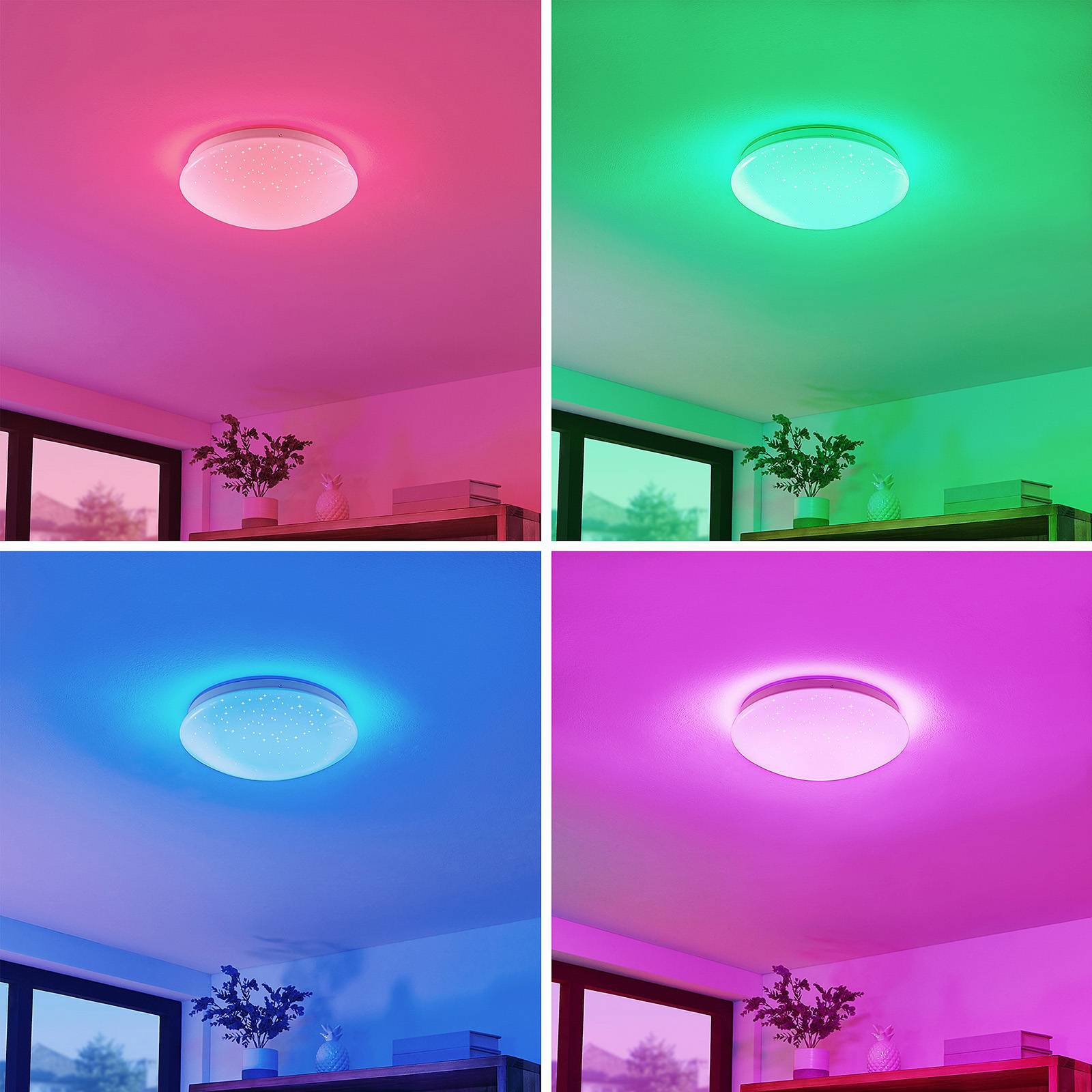 Lindby Janosch LED-taklampe med fjernkontroll