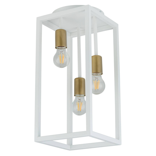 Aramis taklampe, 3 lyskilder, hvit/gull