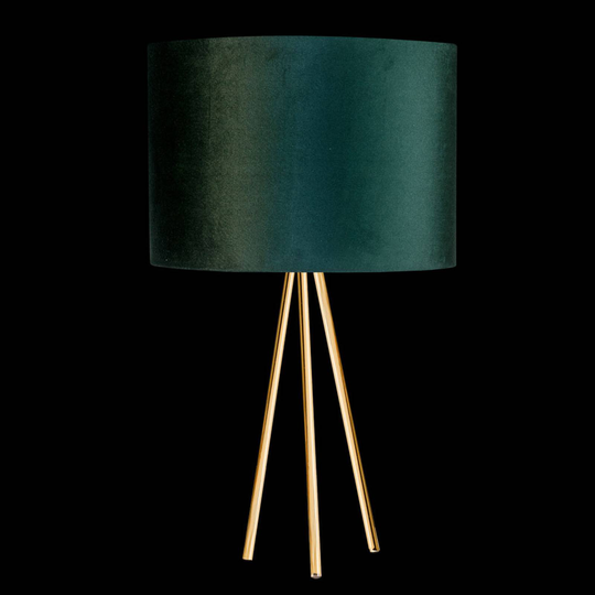 Bordlampe Monaco, trebeint gull, grønn fløyel