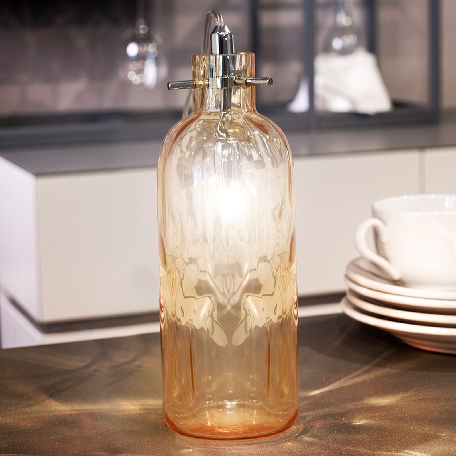 Bossa Nova bordlampe, 10 cm ravfarget