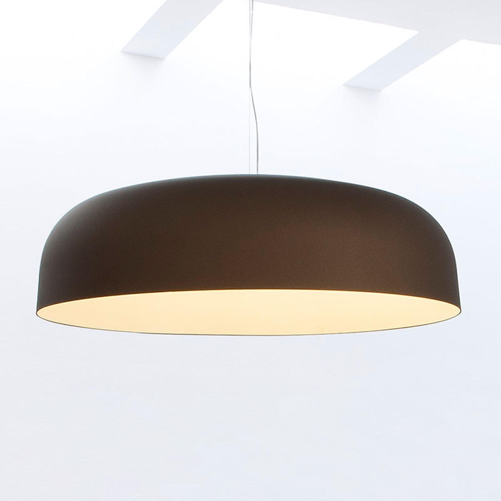Oluce Baldakin - hengelampe, 90 cm, bronse og hvit