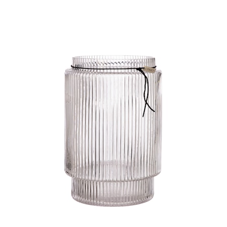 Glassvase rillet 28 cm