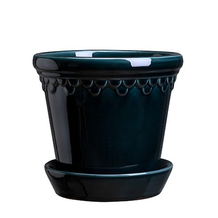 Köpenhamn Krukke Glazed Petroleum Blue 10 cm