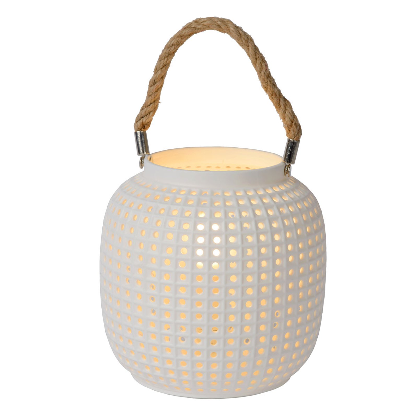 Safiya bordlampe av porselen, hvit