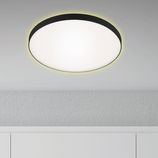 Flet LED-taklampe med backlight, Ø 35,5 cm
