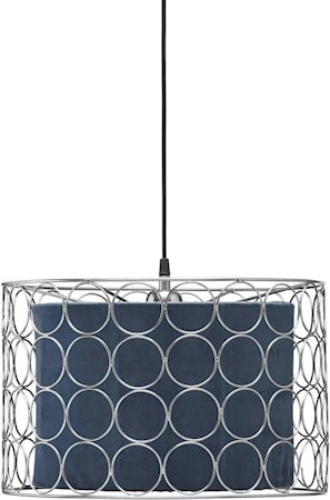 Ring Taklampe 40 cm Krom/Blå