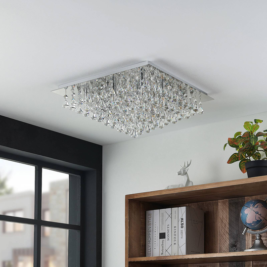 Lindby Rimedia taklampe, krom, 55 cm