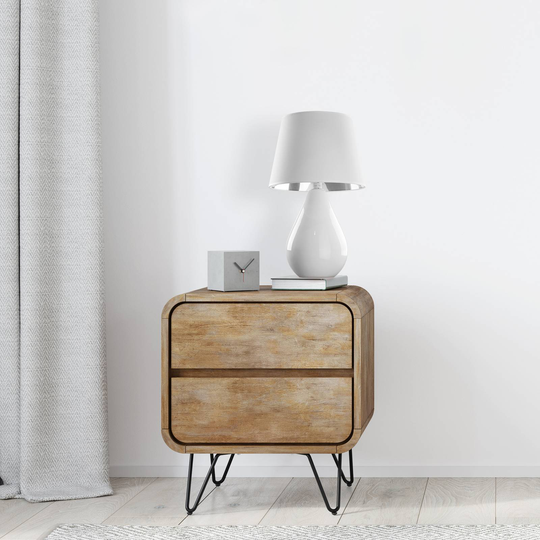 Lacrima bordlampe, hvit/sølv