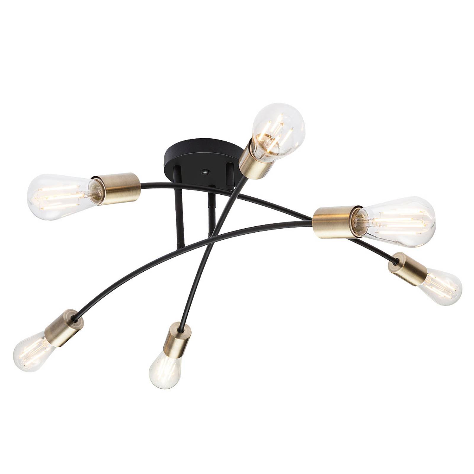 Taklampe Sarini i metall, 6 lyskilder
