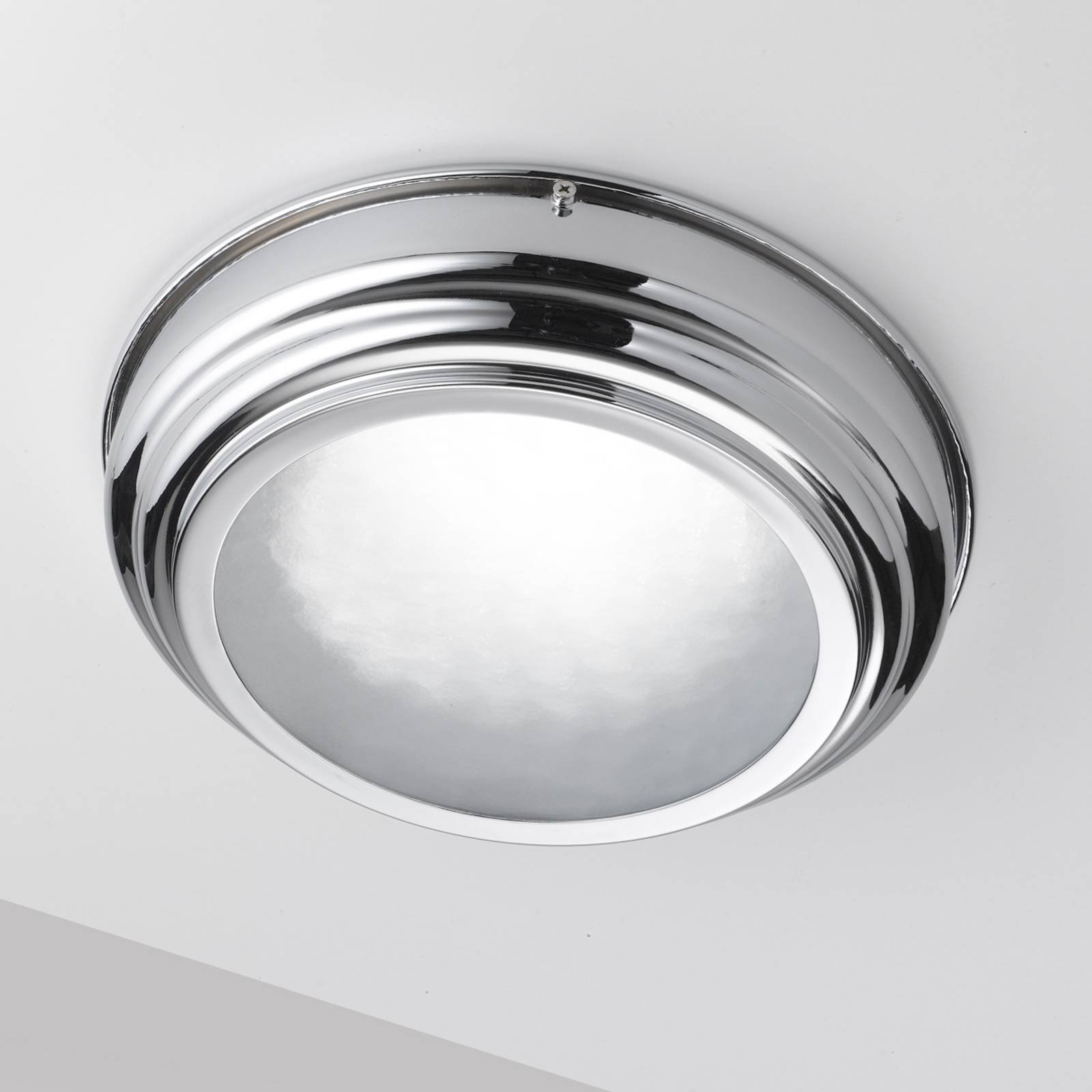 LED-taklampe med Scirocco 39 cm, krom blank