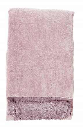 Filt Velvet med frynser - Light purple