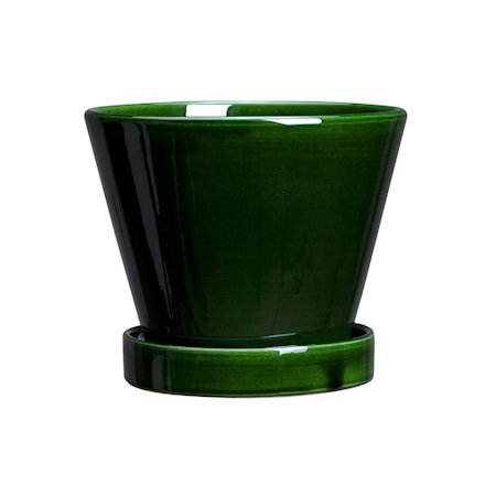 Julie Krukke med fat Glazed Green Emerald 19 cm