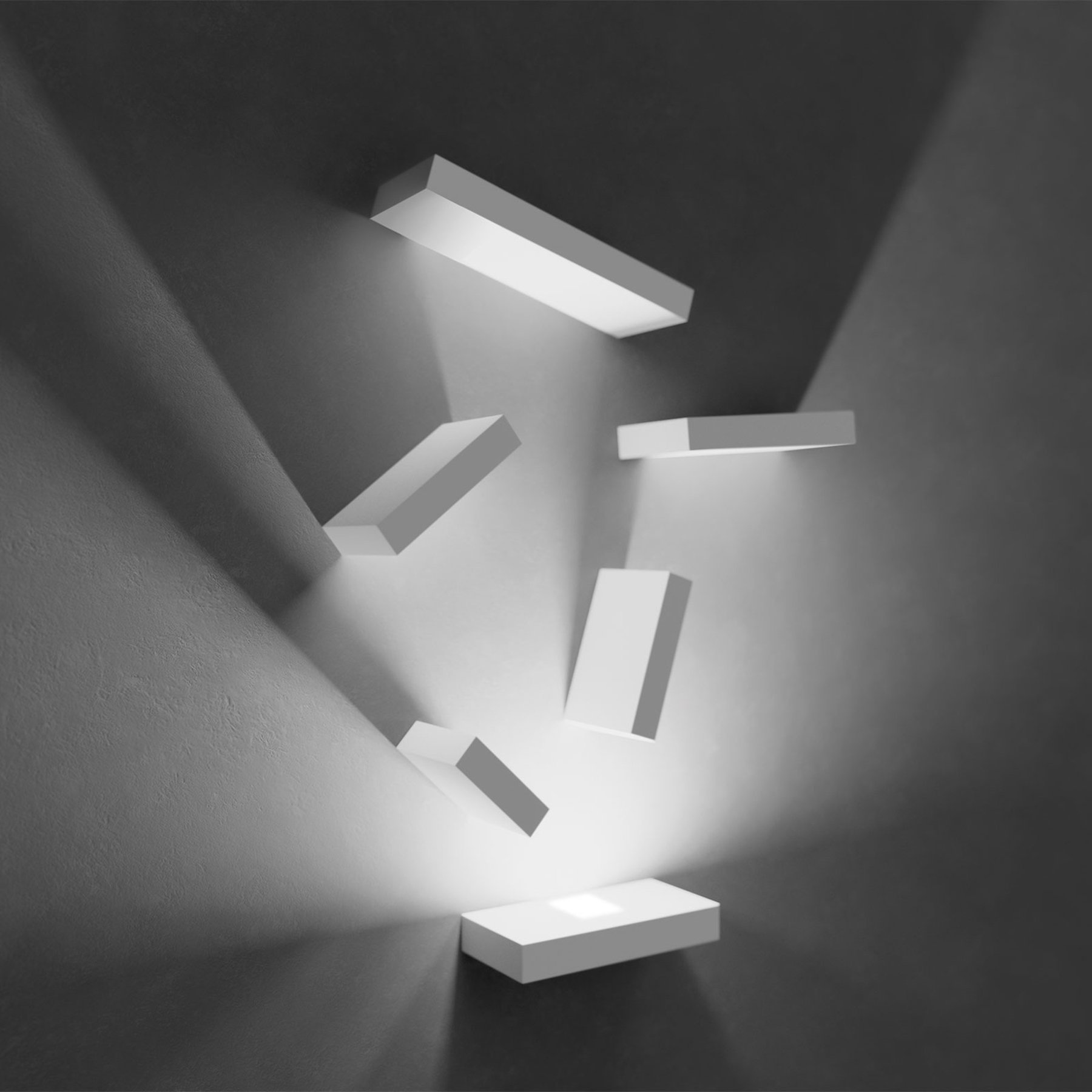 Vibia Set LED-vegglampe stor, 6 deler mink matt