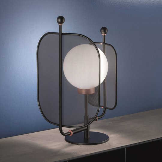 Bordlampe Papilio TL1 av muranerglass, svart