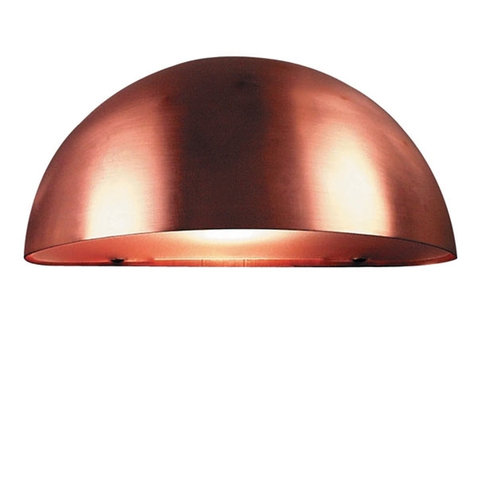 Vegglampe Bergen, halvrund, kobber