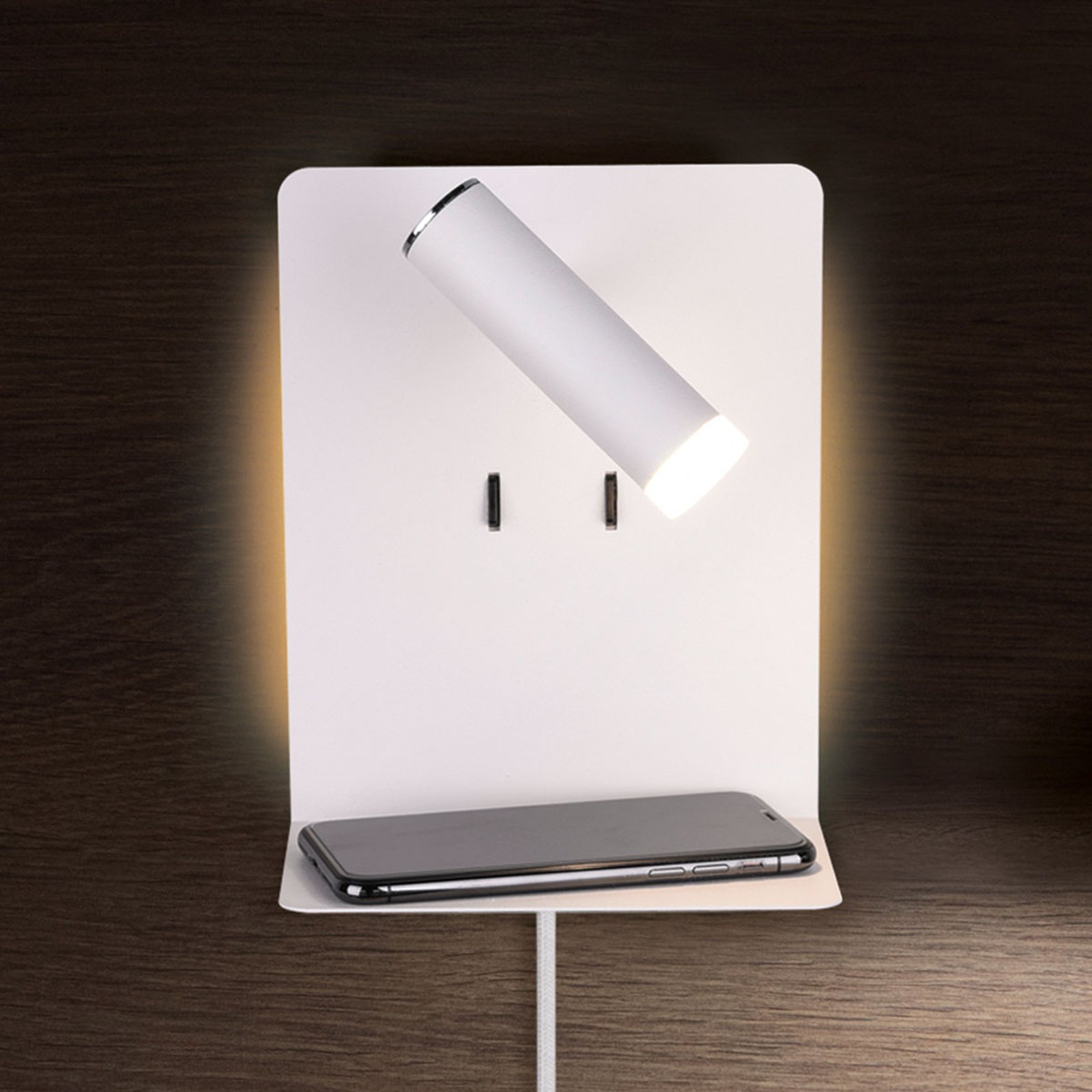 LED-vegglampe Element, matt hvit