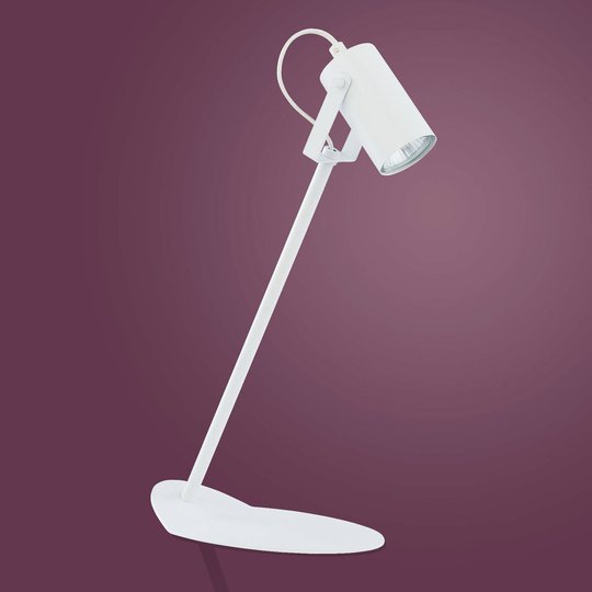 Redo bordlampe av metall, hvit