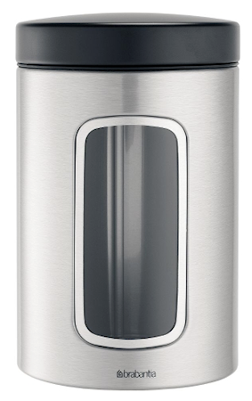 Oppbevaringsboks med vindu 1.4 Ltr Matt Steel / F.P.P.