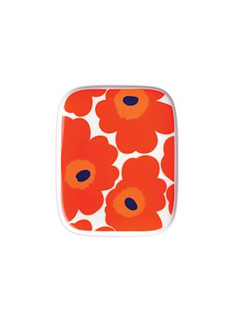 UNIKKO Tallerken 15x12 cm Hvit/Rød