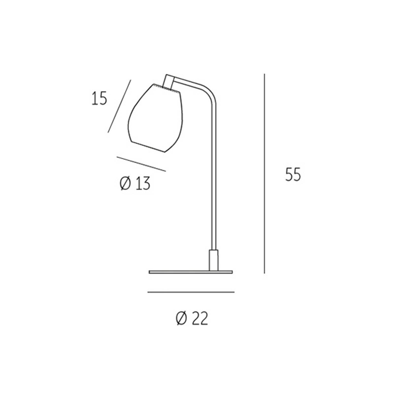 Casablanca Bagan bordlampe, glasskjerm, opalhvit