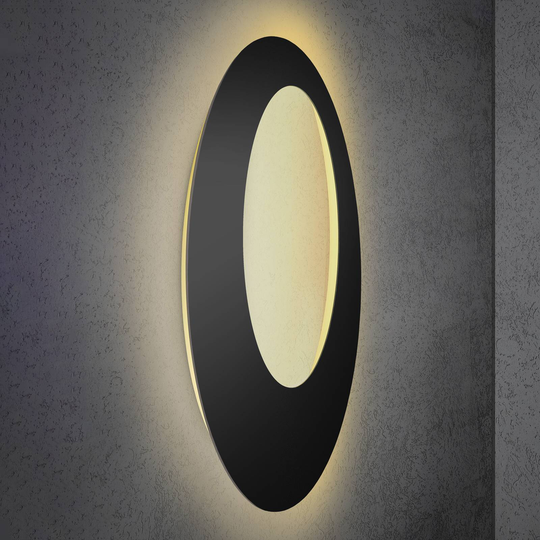 Escale Blade Open LED-vegglampe, svart, Ø 95 cm
