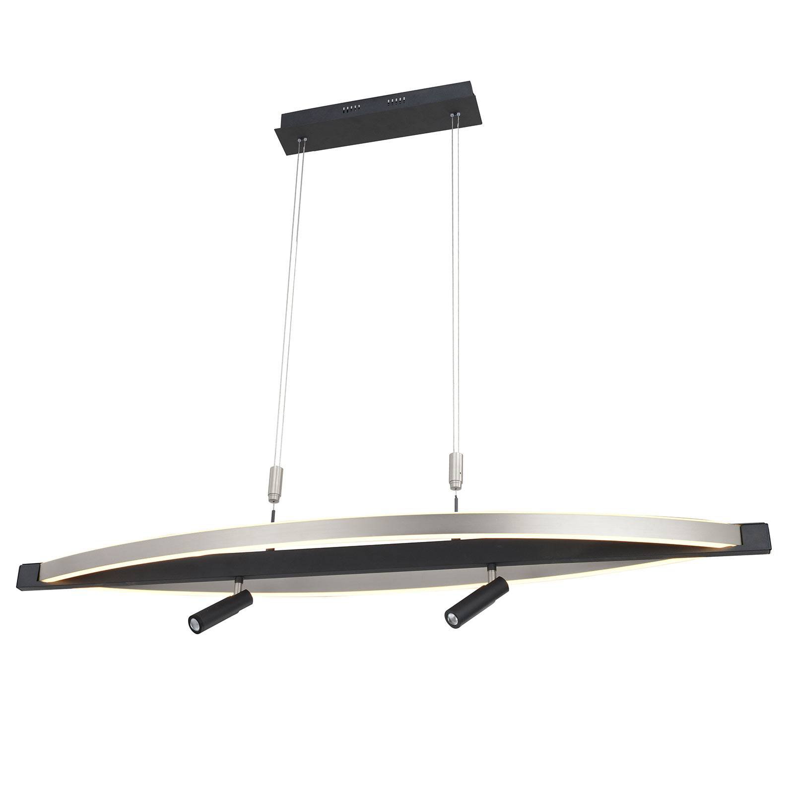 Lucande Matwei LED-pendellampe, oval, nikkel