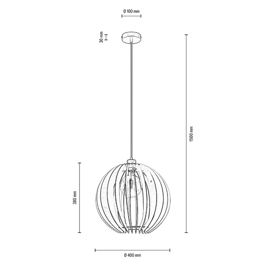 Envolight Clay hengelampe kryssfinér bjørk Ø 40cm