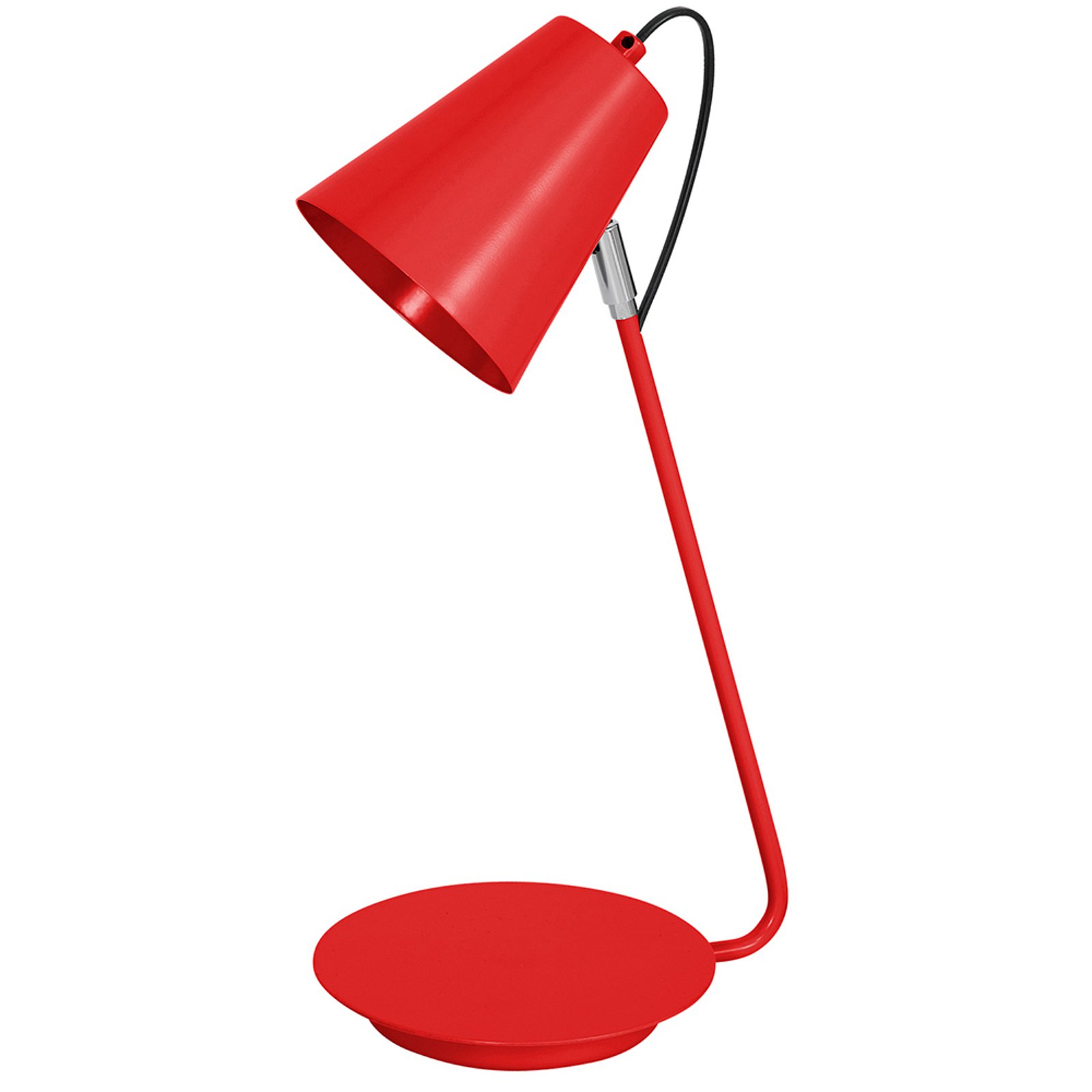 8301 bordlampe konisk krom-detalj, rød
