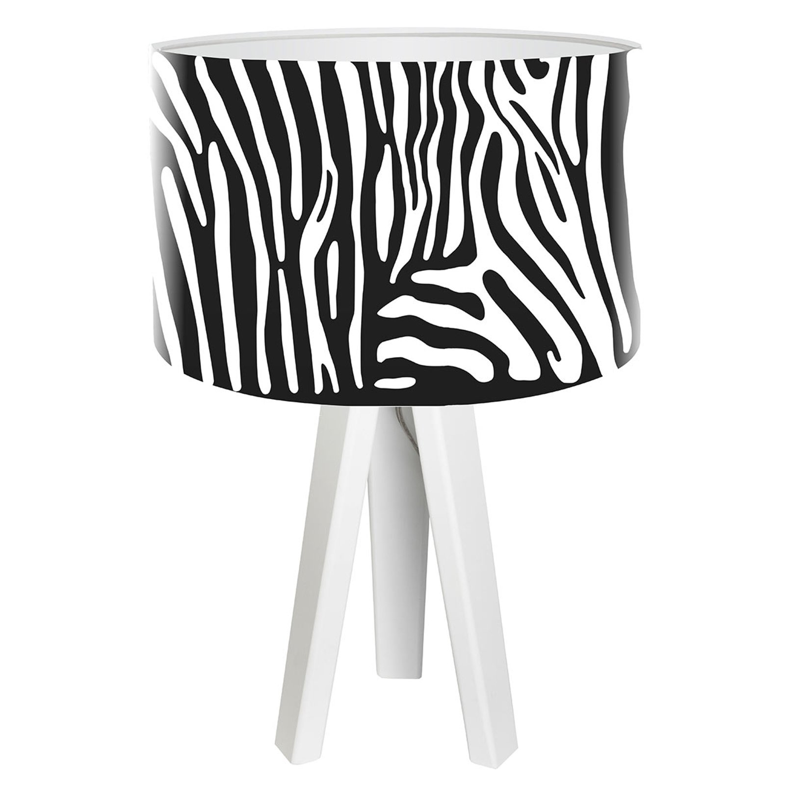 Zola trebeinet bordlampe i sebra-look