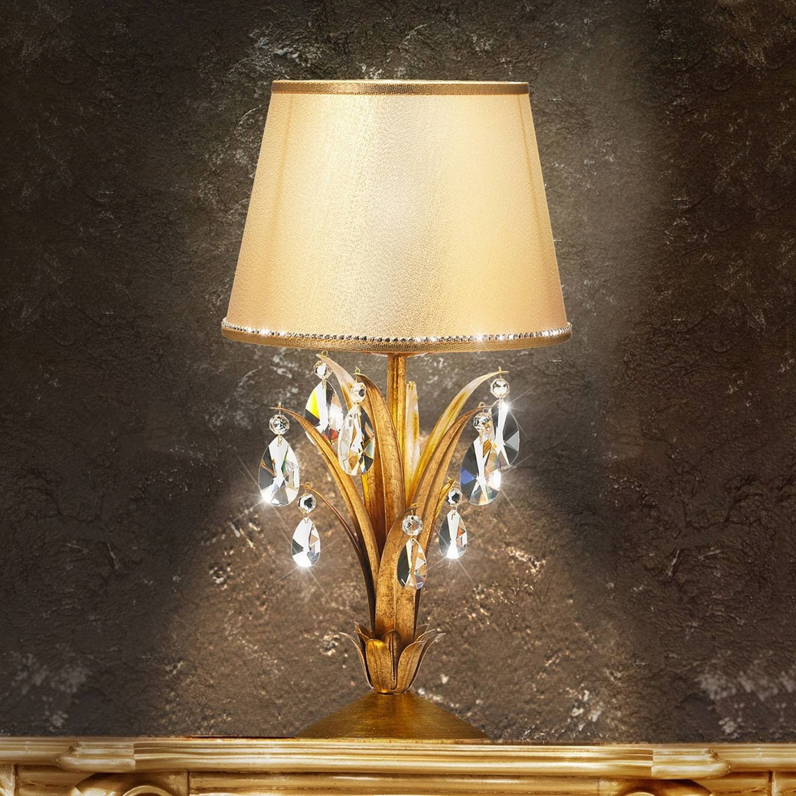 Bordlampe Mayleen med krystaller