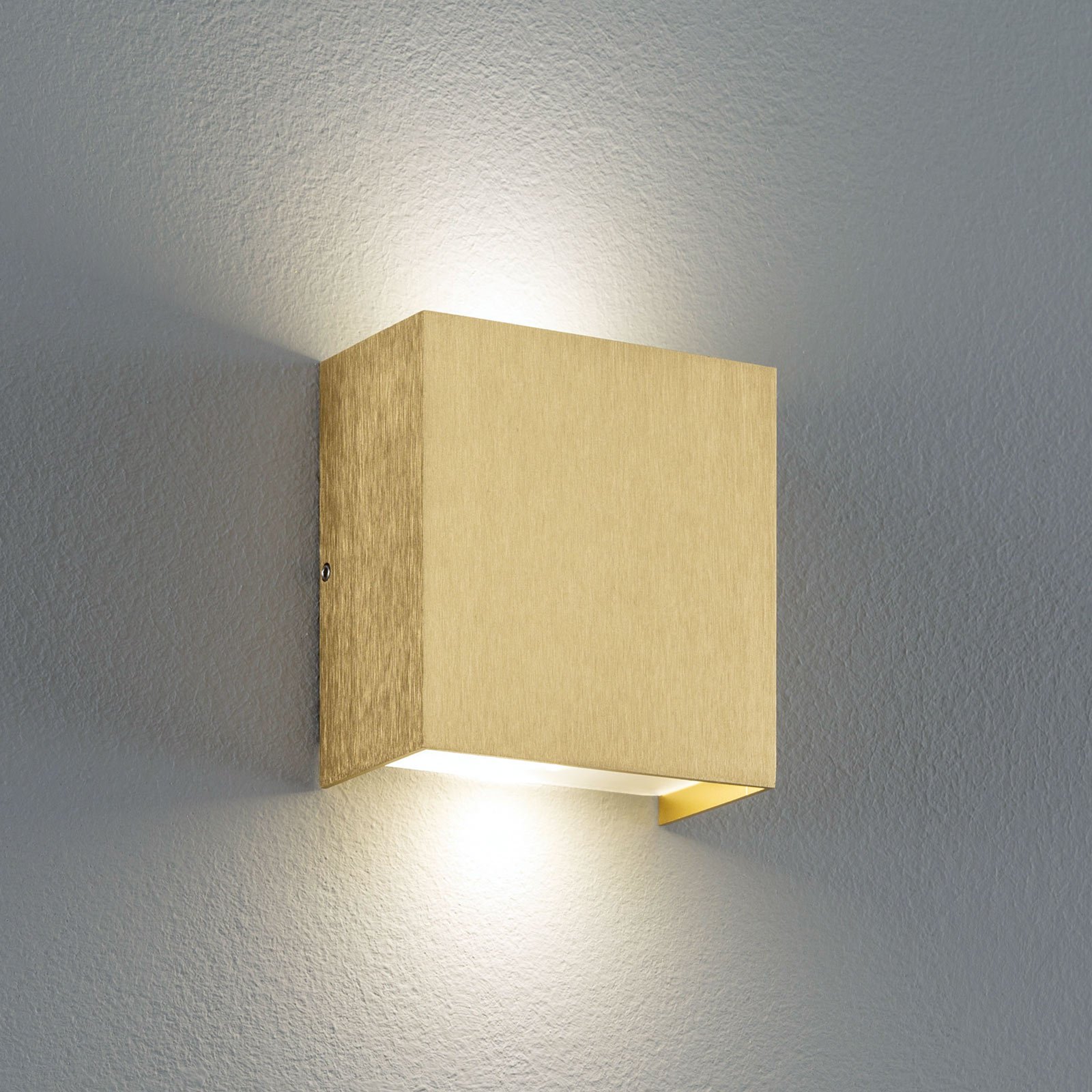 Lucande Mira vegglampe, matt messing 10 cm