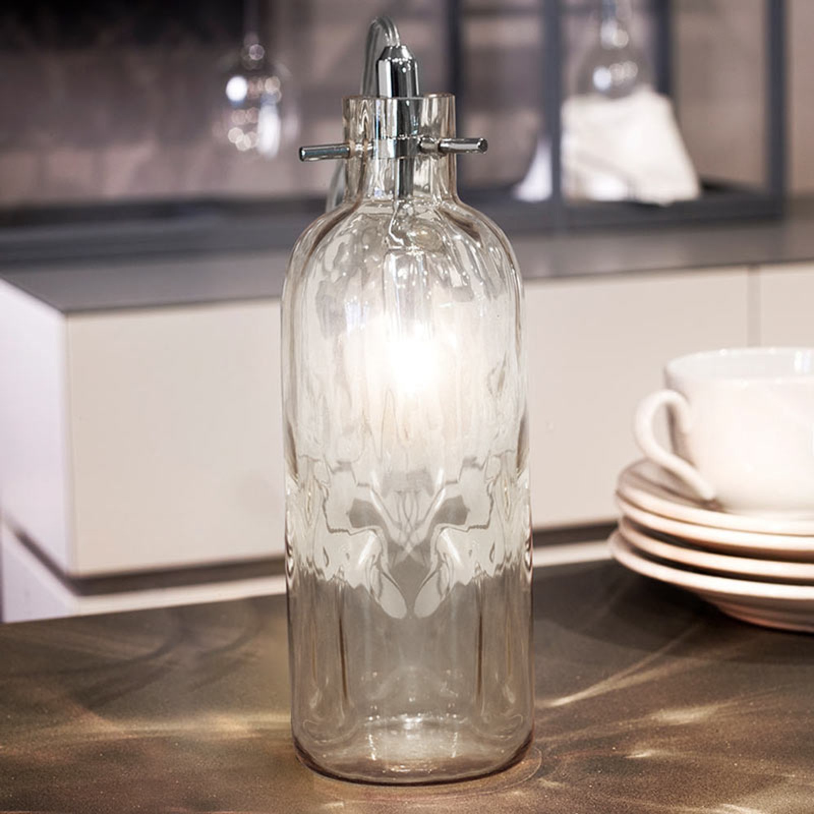 Bossa Nova bordlampe, 10 cm gjennomsiktig