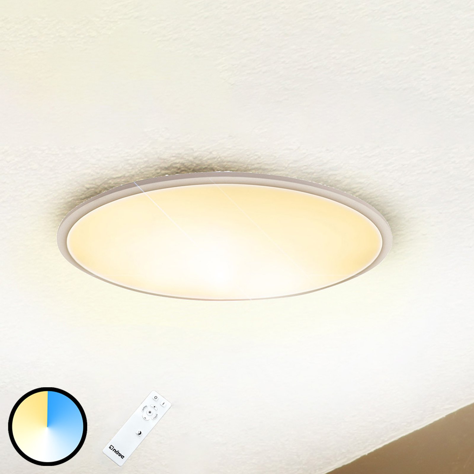Sorrent LED-taklampe oval 60 cm x 30 cm