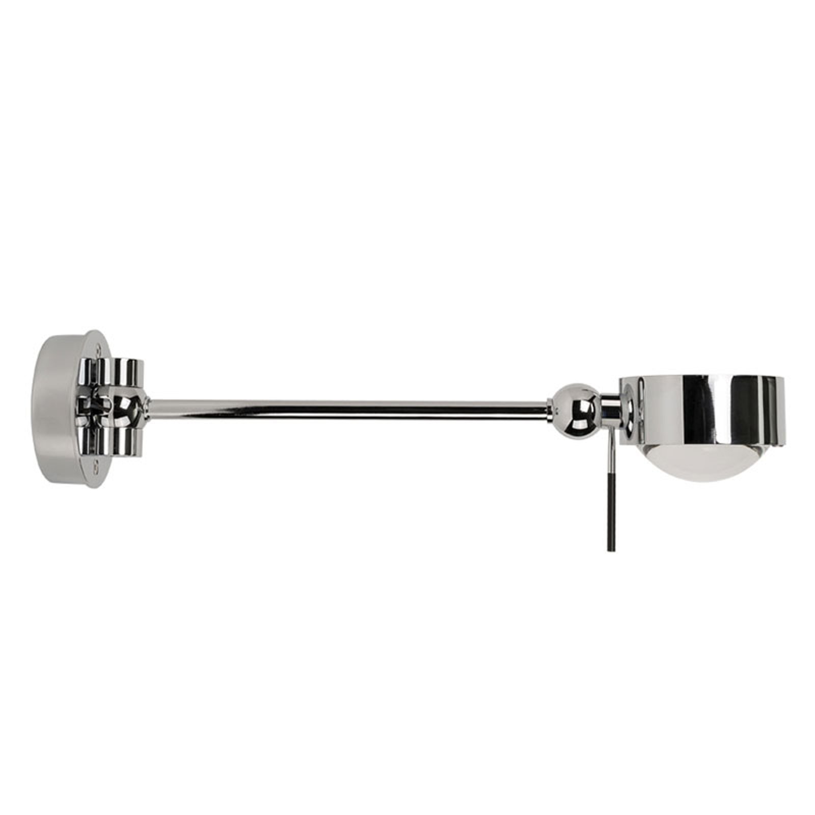 LED-leselampe Puk Hotel, 28 cm, krom matt