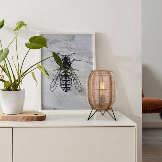 Tanah bordlampe med bambus
