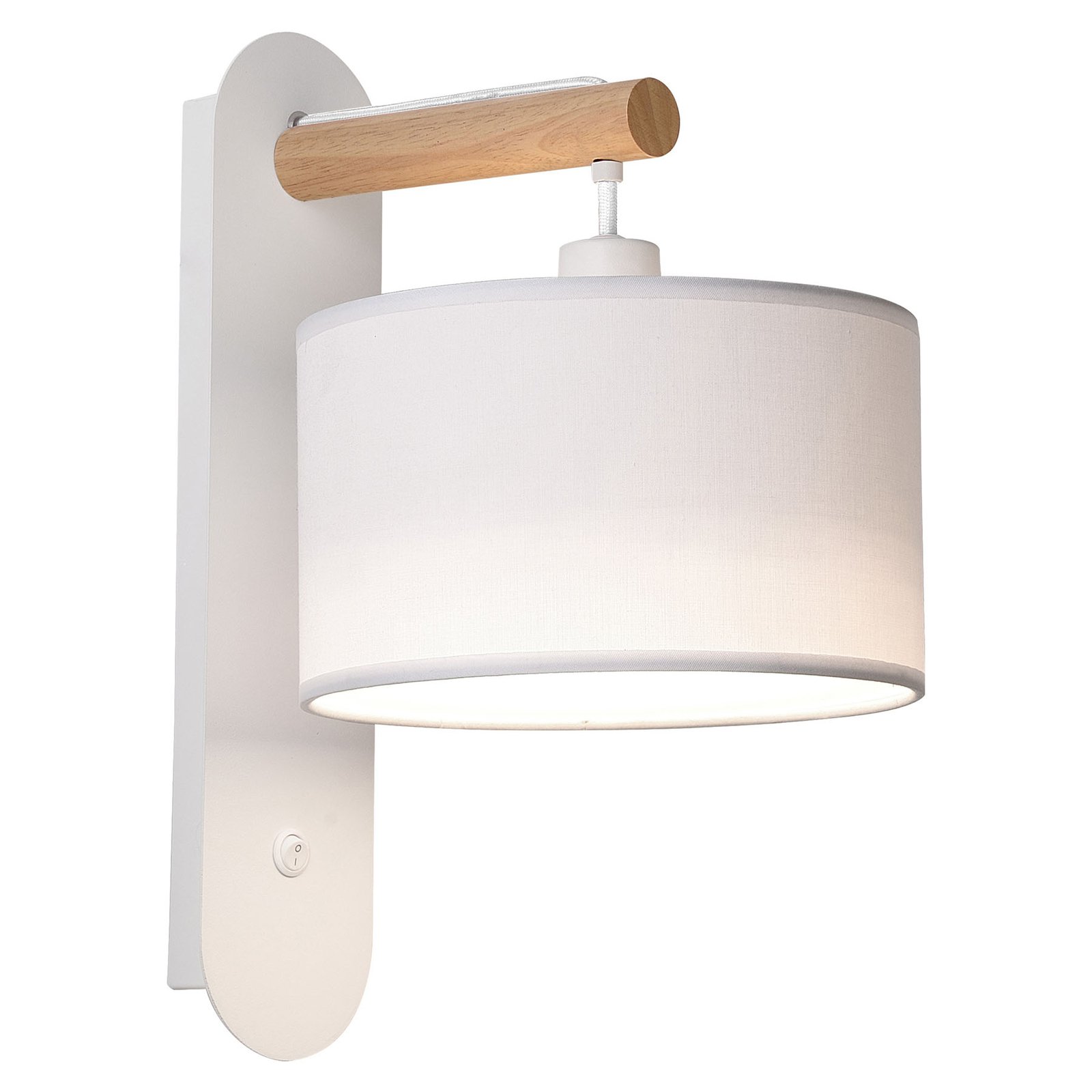 Romeo vegglampe med tekstilskjerm, hvit